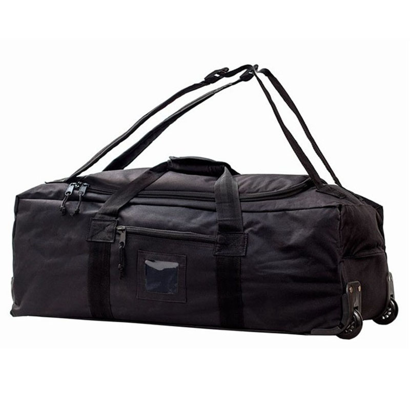 Σακ Βουαγιάζ Μεγάλο Μαύρο με Ιμάντες Πλάτης και Ρόδες