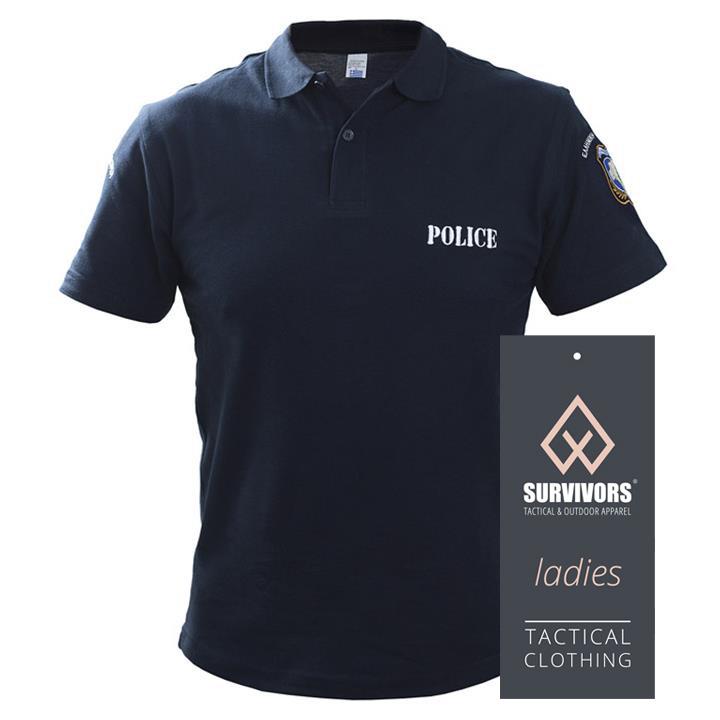 Μπλουζάκι Polo Γυναικείο με Kέντημα Αστυνομίας SURVIVORS