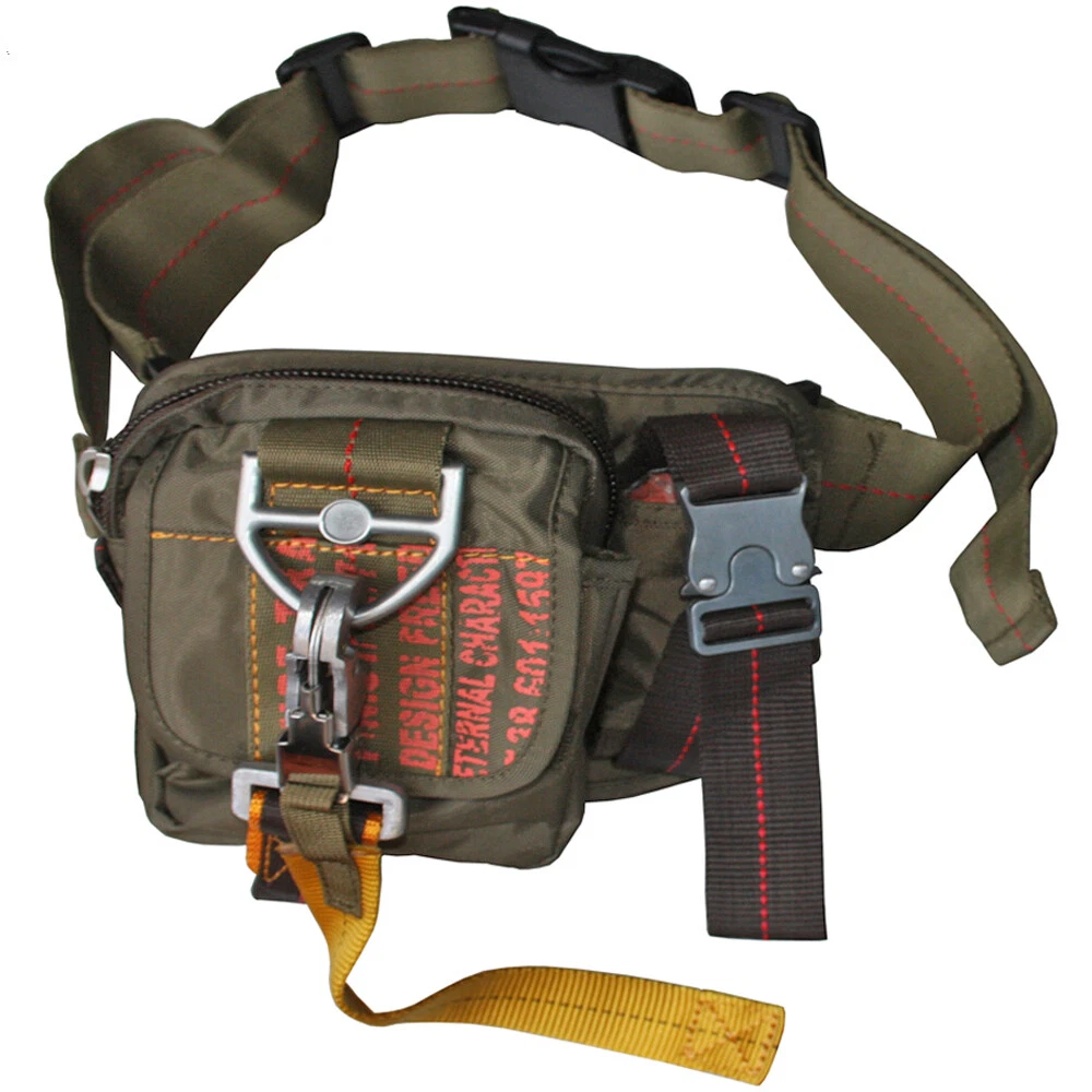 Τσαντάκι Μέσης Χακί PURE TRASH με Carabiner