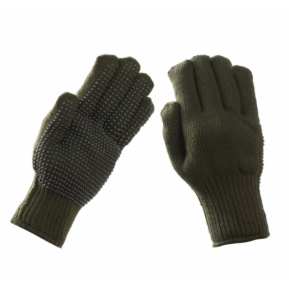 Γάντια Πλεκτά Με PVC Χακί